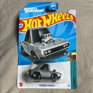 Hot Wheels Fast & Furious Tooned 70 Dodge Charger Silver Car